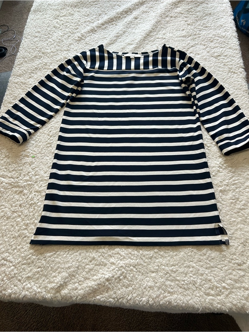 LOFT Navy and White Striped Top